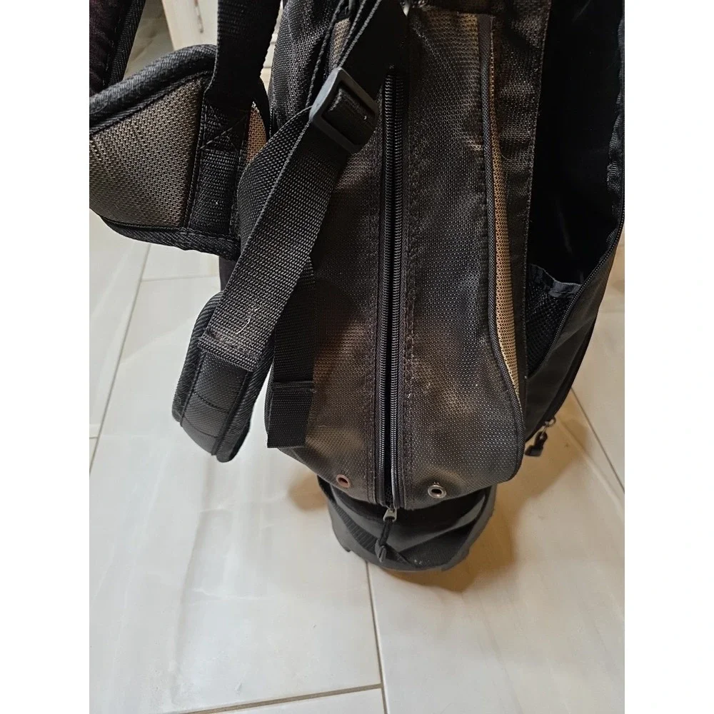 Knight Golf Bag 6-Way Divider Cart Carry Black Padded Shoulder Strap ⛳ Rain Hood